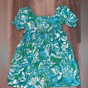 Lilly Pulitzer Toddler Girls XS 2/3 Green Floral Dress